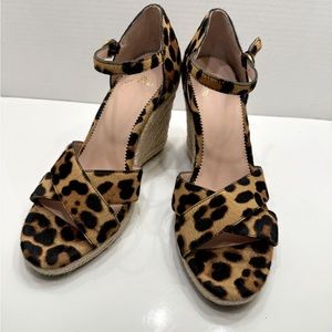 J. Crew Calf Hair Leopard Print Espadrille Sandals